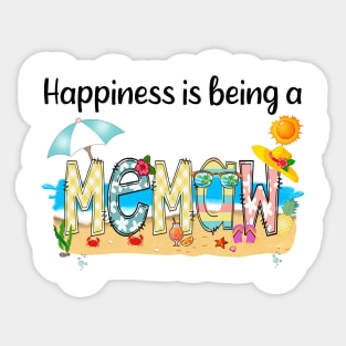 Happiness Is Being A Memaw Summer Beach Happy Mother's Day Sticker